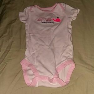 White and pink onesie